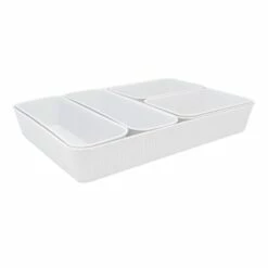 6-Piece Drawer Organizer, White