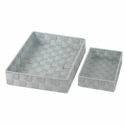 6-Piece Woven Storage Basket Set, Grey 6 6-Piece Woven Storage Basket Set, Grey -comprehensive Shop 6 piece woven storage basket set grey 2