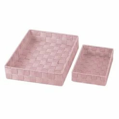 6-Piece Woven Storage Basket Set, Pearl Blush Pink -comprehensive Shop 6 piece woven storage basket set pearl blush pink 2