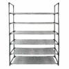 6-Tier Printed Shelf Shoe Rack, Black Linen
