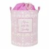 Alexa Fold The Laundry Collapsible Laundry Hamper With Drawstring Liner, Pink