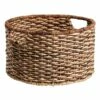 Bacburi Round Woven Abaca Storage Basket, Small