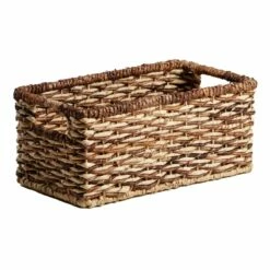 Bacburi Woven Abaca Rectangle Shelf Tote, Medium