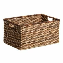 Bacburi Woven Abaca Rectangle Shelf Tote, Small