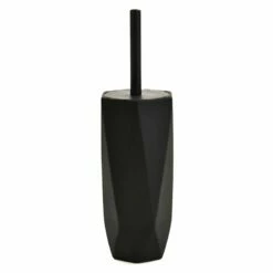 Belle Ceramic Toilet Bowl Brush, Matte Black & Chrome