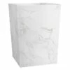Belle Grey & White Marbled Wastebasket, 10"
