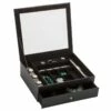 Black Jewelry Organizer With Clear Lid & Drawer