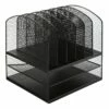 Black Metal Mesh File Rack Tray