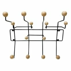 Black Metal With Natural Wooden Wall Hooks