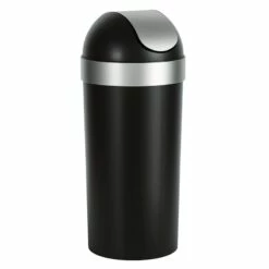 Black & Nickel Venti Trash Can, 16.5gal