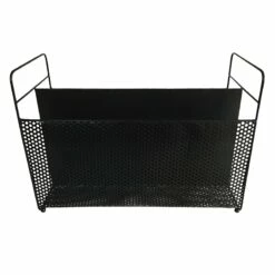 Black Rectangle Metal Magazine Rack