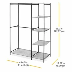 Black Steel Double Rod Closet, 68x45.5 -comprehensive Shop black steel double rod closet 68x45.5 3