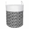 Black & White Triangle Print Laundry Hamper, Large