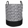 Black & White Triangle Print Laundry Hamper, Medium