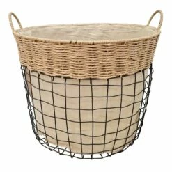 Blk Wire/Natrl Bskt W Liner M