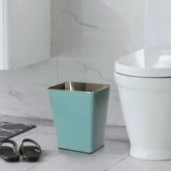 Blue Stainless Steel Open Top Bin, 11.7l -comprehensive Shop blue stainless steel open top bin 11.7l 4