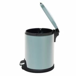 Blue Stainless Steel Round Pedal Bin, 5l