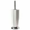 Brock White Ceramic Toilet Bowl Brush & Chrome Handle Base