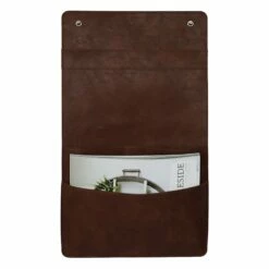Brown Faux Leather Wall Organizer