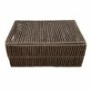 Brown Paper Rope Storage Basket With Lid, Medium