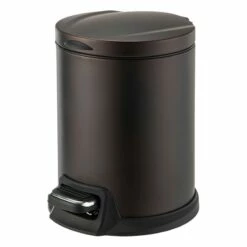 Brown Stainless Steel Round Pedal Bin, 5l