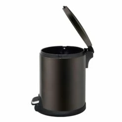 Brown Stainless Steel Round Pedal Bin, 5l -comprehensive Shop brown stainless steel round pedal bin 5l 3