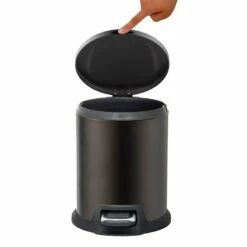 Brown Stainless Steel Round Pedal Bin, 5l -comprehensive Shop brown stainless steel round pedal bin 5l 5