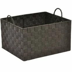 Brown Weave Storage Basket With Handles, Large