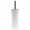 Burt White Ceramic Toilet Bowl Brush Holder & Chrome Handle