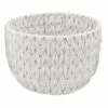 Chunky White Round Fabric Storage Basket, Large