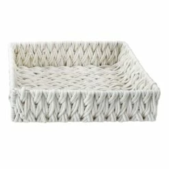 Chunky White Under The Bed Fabric Storage Basket, Large
