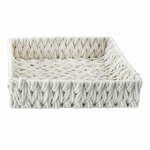 Chunky White Under The Bed Fabric Storage Basket, Large -comprehensive Shop chunky white under the bed fabric storage basket large