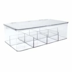 Clear Hinged Storage Bin, Medium
