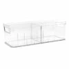 Clear Storage Bin With Divider, Large