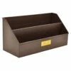 Cliff Bronze & Gold Ridged Metal Desk Organizer