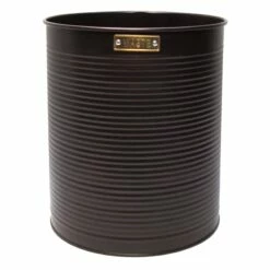 Cliff Bronze & Gold Ridged Metal Waste Bin, 11"