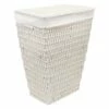 Cotton Rope Laundry Hamper With Removeable Liner, White