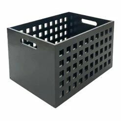 Crosby St Holden Black Wooden Crate, Medium