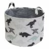 Dinosaur Print Round Storage Bin, Medium