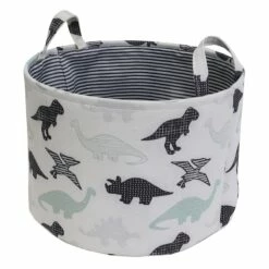 Dinosaur Print Round Storage Bin, Medium