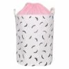 Eyelash Collapsible Laundry Hamper With Drawstring Liner, Pink