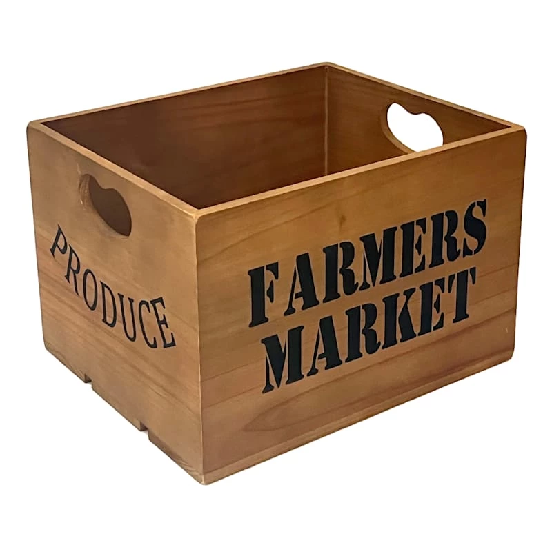 Farmers Market Produce Wooden Crate, Medium 1 Farmers Market Produce Wooden Crate, Medium