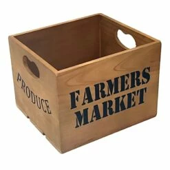 Farmers Market Produce Wooden Crate, Small