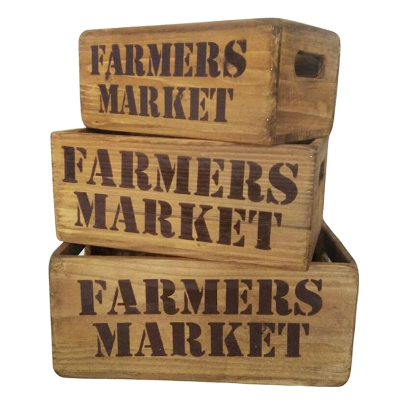 Farmers Market Wooden Crate, Large 2 Farmers Market Wooden Crate, Large - Image 2