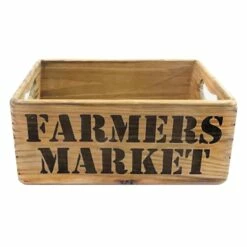 Farmers Market Wooden Crate, Medium