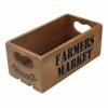 Farmers Market Wooden Crate With Cutout Handles, Large