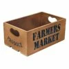 Farmers Market Wooden Crate With Cutout Handles, Small