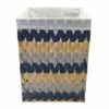 Flat Weave Water Hyacinth Laundry Hamper, Medium