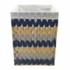 Flat Weave Water Hyacinth Laundry Hamper, Small