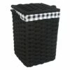 Floor Standing Hamper With Printed Buffalo Check Designed Liner, Medium